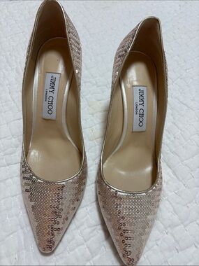 Jimmy Choo Rose Sequin Pointed-Toe Pumps